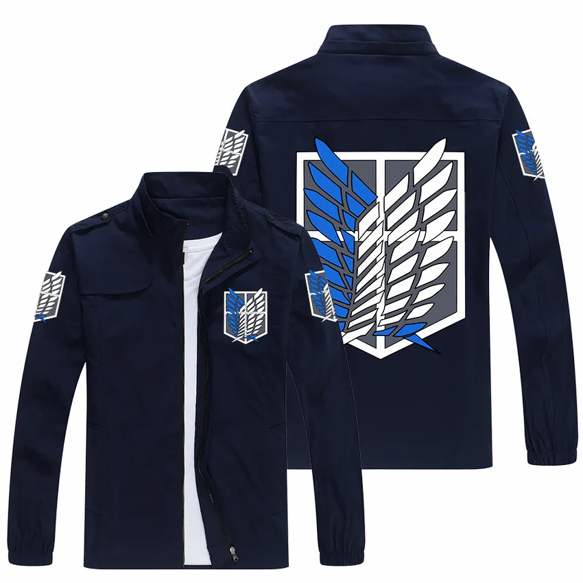 

2022 Spring and Autumn New Japanese Attack on Titan Printed jacket Men's casual loose large size Free Wing jacket men's wear