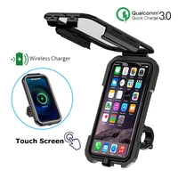 crosssunai type c qc3 0 fast charge waterproof motorcycle wireless charger holder motorbike phone holder case moto stand support
