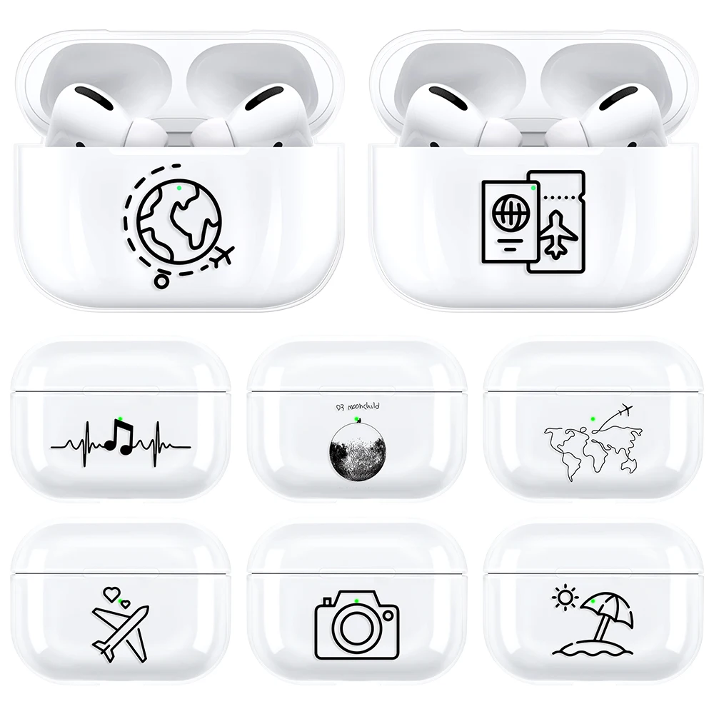 

For Airpods Pro 2 Gen 2022 Case 3 Stick Figure Transparent PC Hard Earphone Shell Headphone Cover For Air Pod Pro2 2rd 3 1 Case