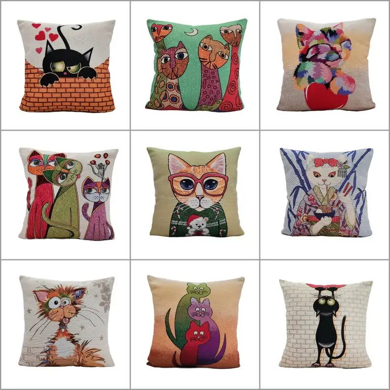 4 шт./компл. наволочка в виде кошки и собаки Бельгийская Гобеленовая настоящая