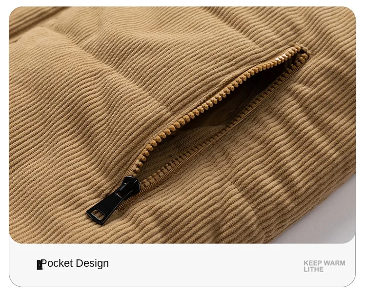 Мужская Вельветовая куртка однотонная модная деловая ветрозащитная в стиле