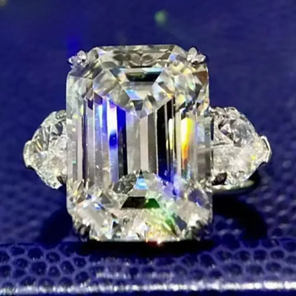 Женское Обручальное кольцо из серебра 925 пробы с искусственным муассанитом