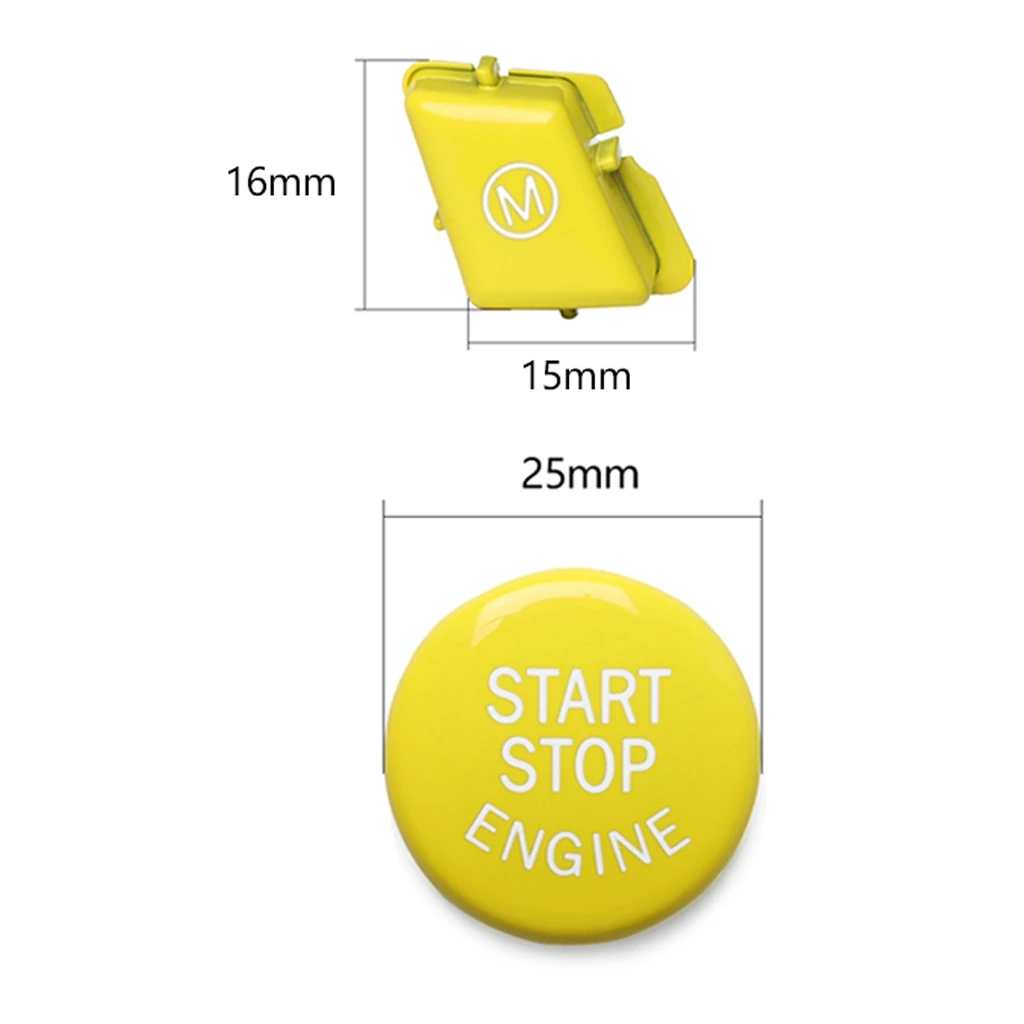 Автомобильный руль желтый переключатель M крышка накладка кнопка запуска и