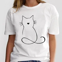 t shirt women print graphic ladies clothing fashion tee cat love trend new style female cartoon kawaii clothes t shirt top