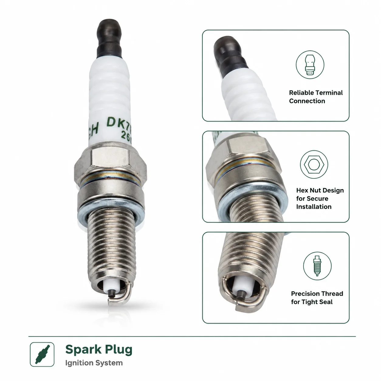 Фото Свеча зажигания 131-087 DK7RTC RA8HC DR8ES для бензопилы Champion NGK Torch, триммера, газонокосилки, запчасти для садового инструмента №4