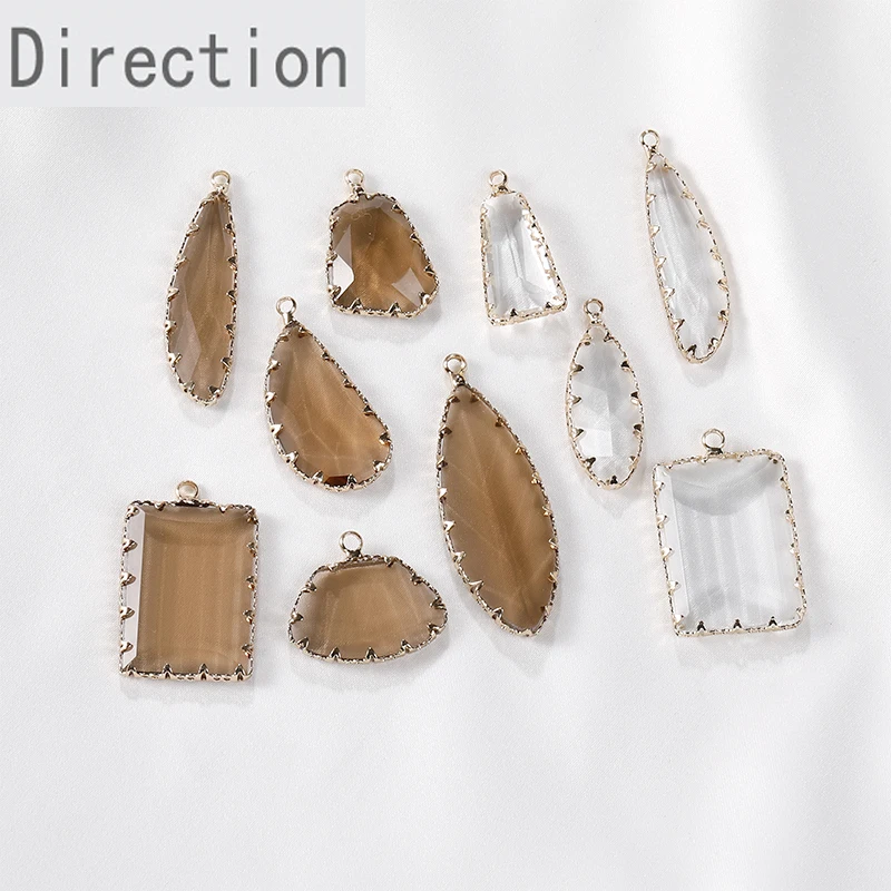 

Прозрачные Винтажные серьги кофейного цвета из хрустального стекла, кружева, боковые, прямоугольные крылья, Искусственные серьги, материал...