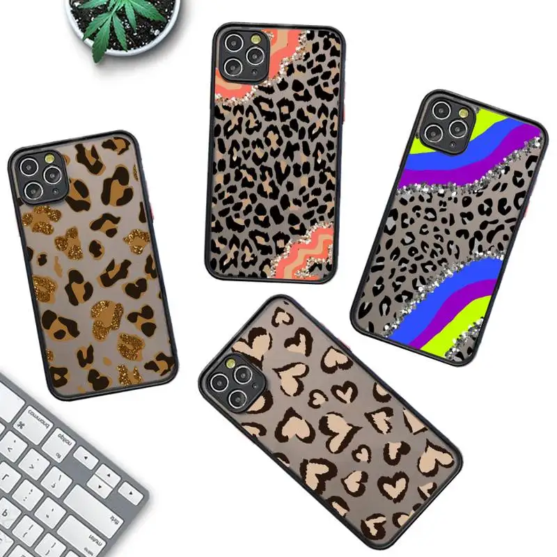 

Leopard Grain Milk Cow Zebra Stripe Phone Case for iPhone X XR XS 7 8 Plus 11 12 13 pro MAX 13mini Translucent Matte Case