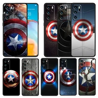 avengers shield marvel for huawei p50 p20 p30 p40 5g p10 pro lite e plus p9 lite mini silicone soft black phone case cover capa