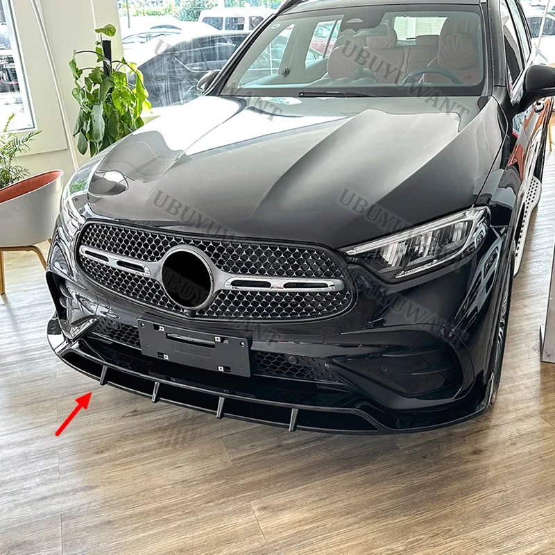 Фото Для Mercedes-Benz GLC-Class X254 GLC260 300: Передние спойлеры для улучшения устойчивости автомобиля, сплиттер бампера, автоаксессуары 2023+ №1
