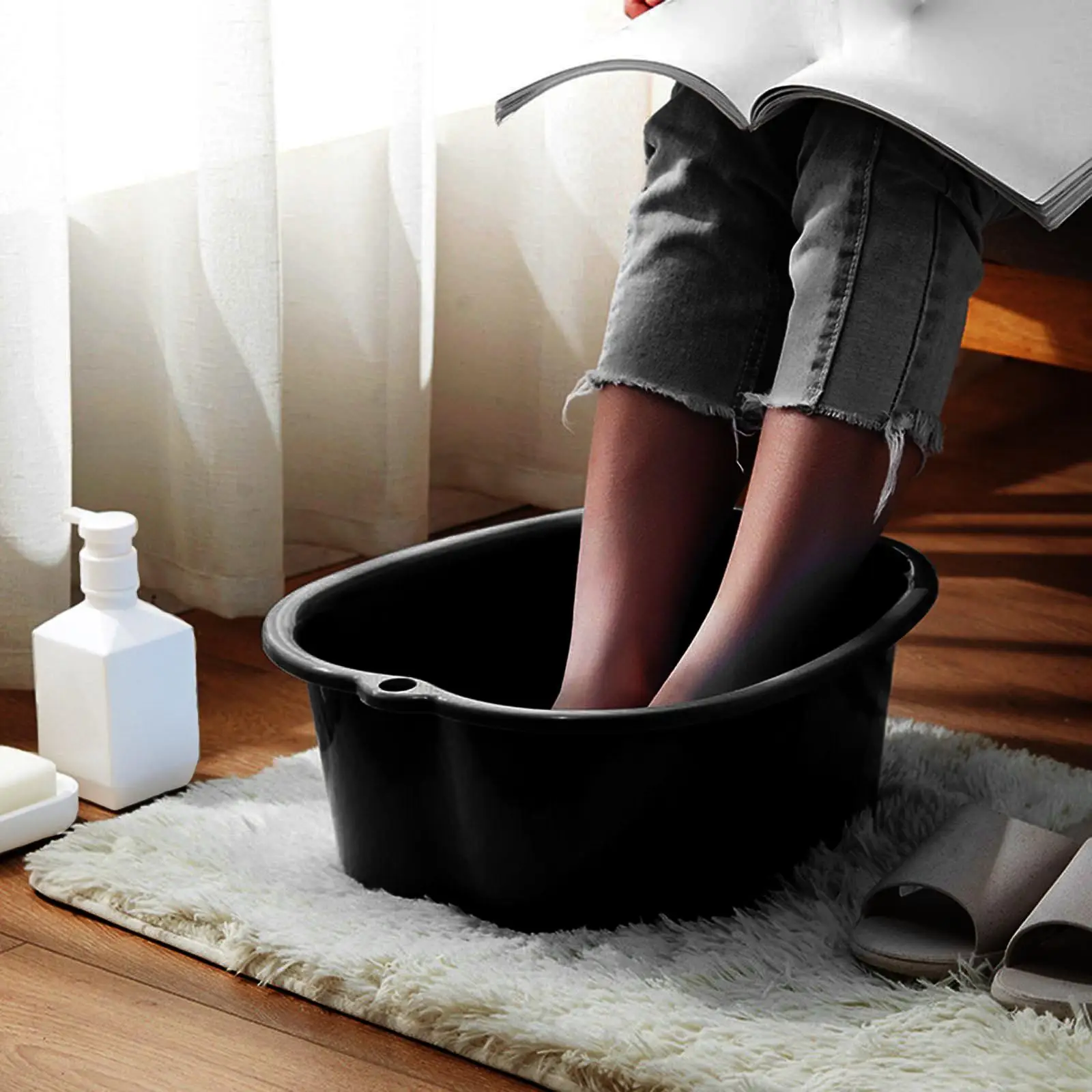

Foot Soaking Tub with Hanging Hole Foot Bath Basin Bucket Soaking Spa Pedicure Wash Feet Soak Washing Footbath Big Large Bowl