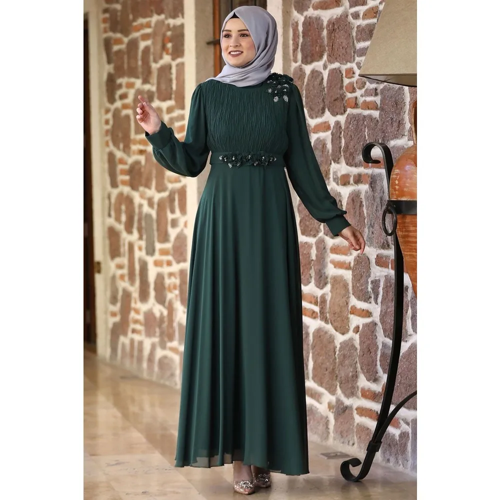 

Вечернее платье Dorlie Defne Hijab, изумрудное платье Dorlie