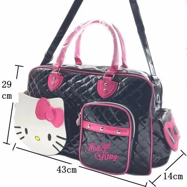 Sanrio handbag Bags for women Hello Kitty Bag Portable Crossbody Pu Glossy Travel Bag Girls Fashion Travel Bag hand bag