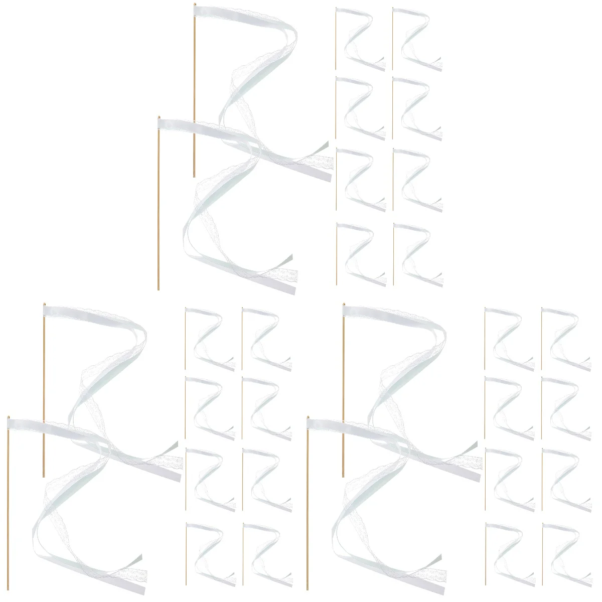 

30 Wedding Fairy Wands Streamer Wands Ribbon Sticks Wedding Party Streamers