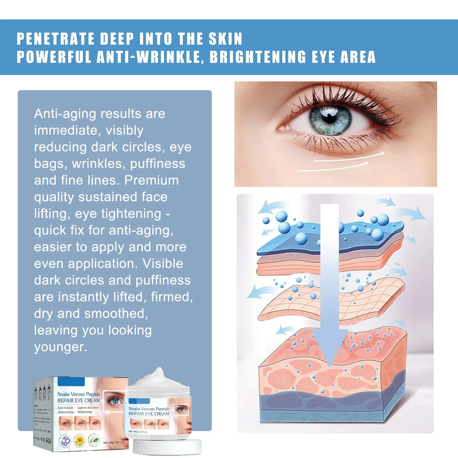 Мгновенное удаление мешков под глазами коллагеновый крем защита от морщин