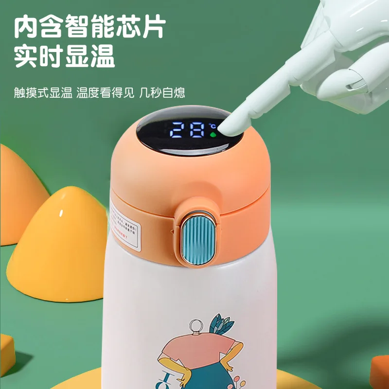 

Мультяшная чашка из нержавеющей стали 316 с интеллектуальной изоляцией, Детская термостойкая чашка Xiaopandun со светодиодным сенсорным экраном