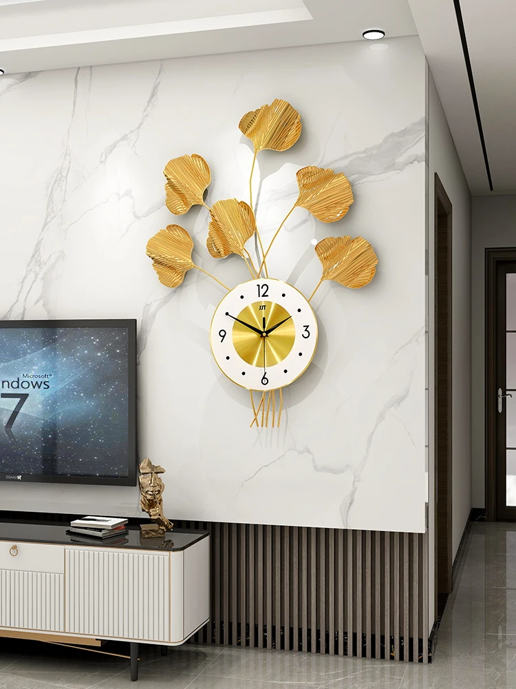 

Chinese Wall Clock Modern Design Living Room Silent Luxury Large Metal Creative Wall Clock Mechanism Golden horloge Home Decor