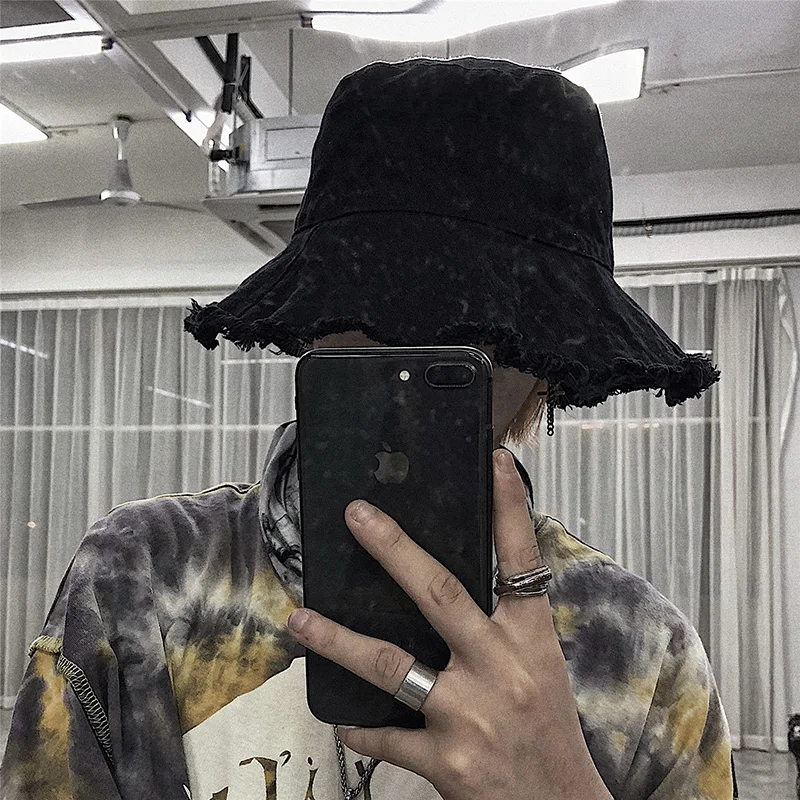 Шляпа рыбака унисекс с грубыми краями Ulzzang в стиле Харадзюку хлопковая кепка от