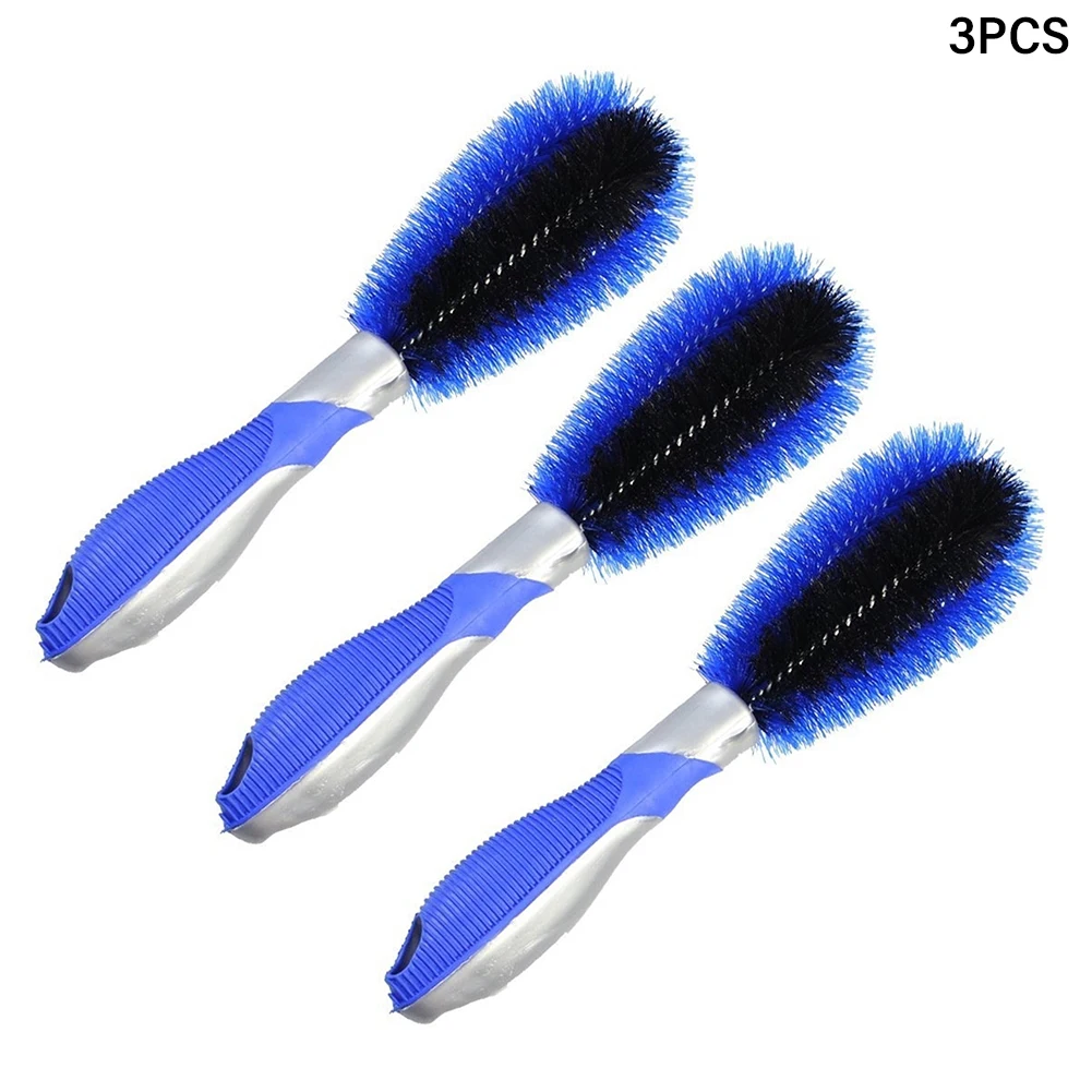 

3pcs Maintenance Easy Reach Universal Washing Tire Car Wheel Brush Non Slip Handle Spokes Flexible Rim Detailing Cleaning Tool