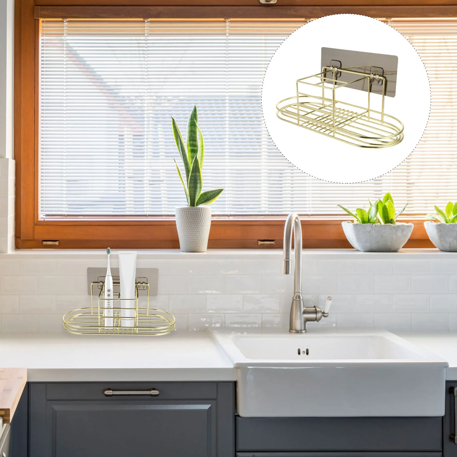 

Cup Storage Rack Bathroom Stuff Drain Organizer Baskets Holder Stainless Steel Brush