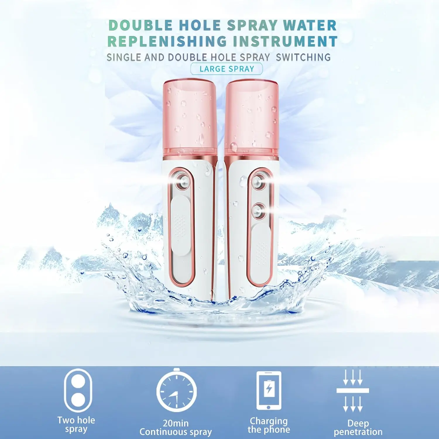 Нано-парогенератор для лица mr Cool Mist с 2 распылительными насадками USB-зарядка