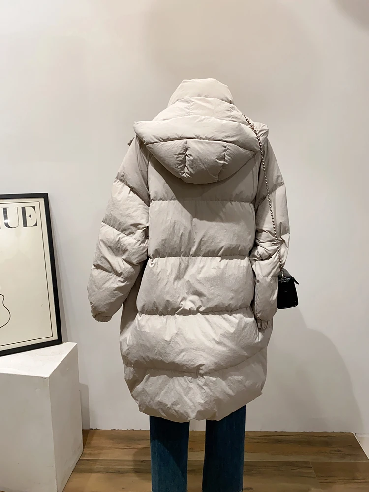 Прогулочное одеяло! Повседневный свободный пуховик средней длины женская зимняя