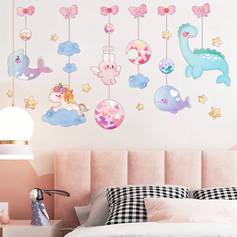 

Cartoon Ornaments Wall Stickers DIY Animals Mural Decals for Kids Room Baby Bedroom Kindergarten Nursery Home Decoration