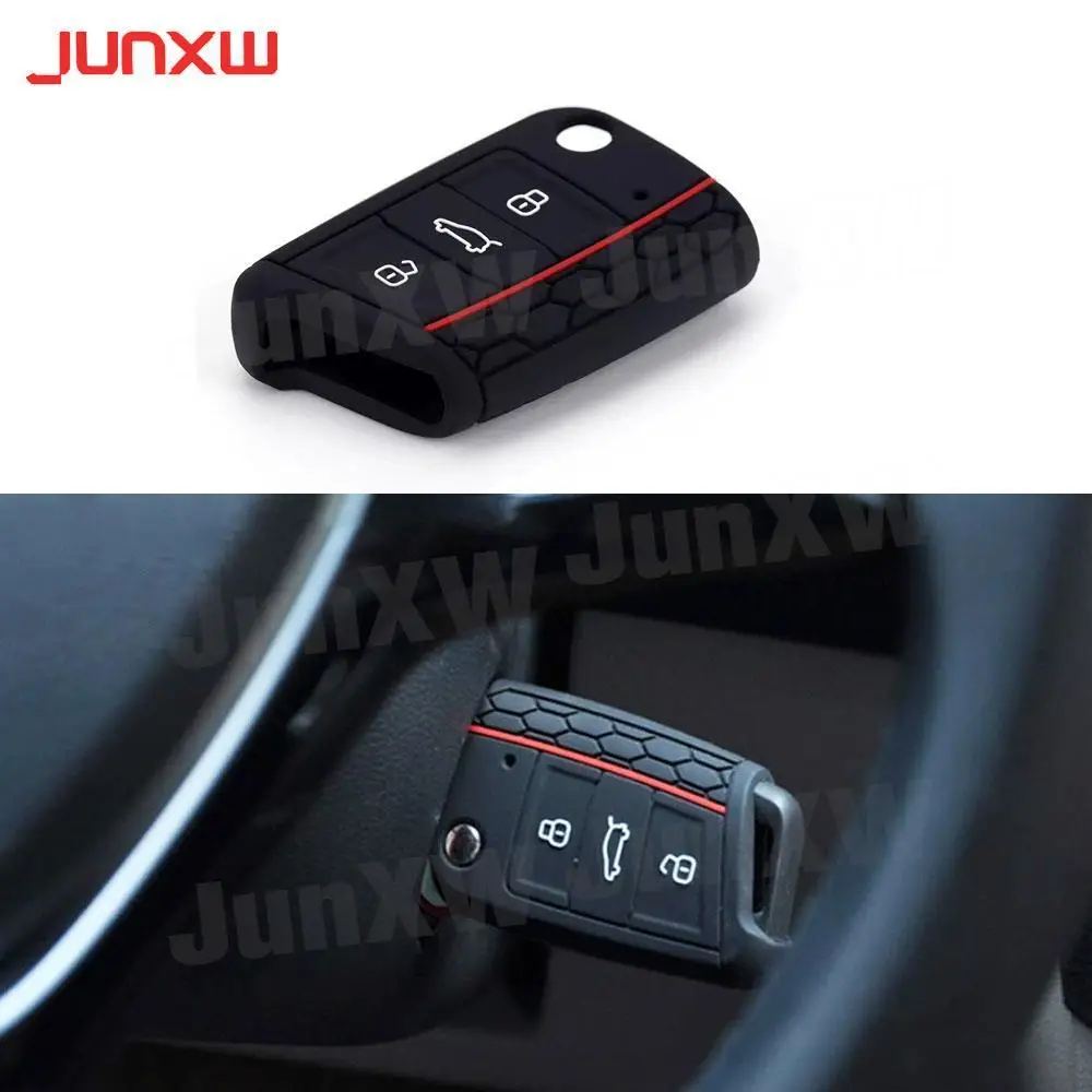 

Universal Hot Silicone Car Key Cover Case Shell Fob For Volkswagen VW Golf 7 mk7 Car styling