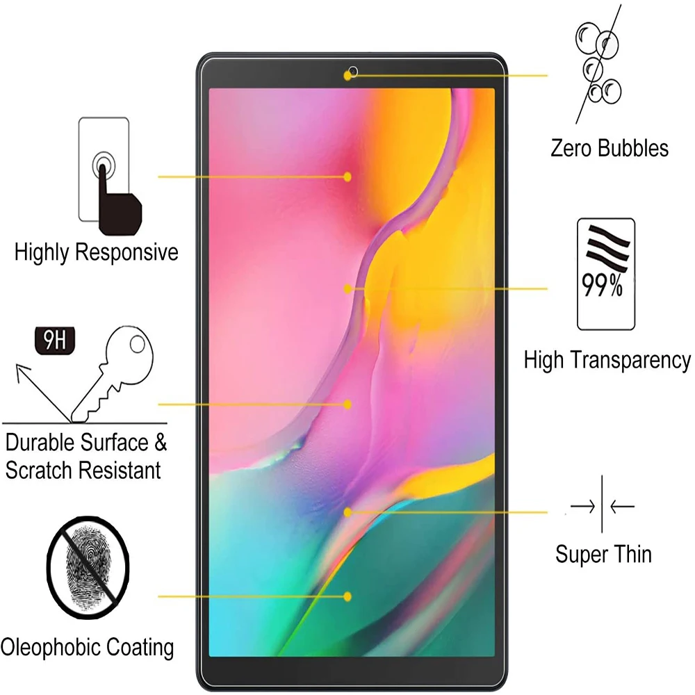 Tablet Tempered Glass for Samsung Galaxy Tab A 10.1 2019 T510 T515 Protector Film Anti-Scratch Guard Film 10.1 inch images - 6