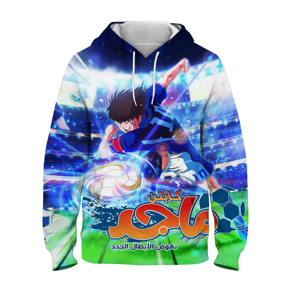 

Толстовка с капюшоном для мужчин и женщин, Классическая мультяшная Аниме Манга, капитан Цубаса, 3D принт, осенняя кофта