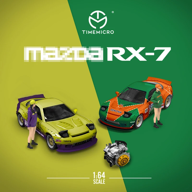 

Time Micro TM 1:64 modified car Mazda RX-7 Snapon Renown No. 55 alloy car model
