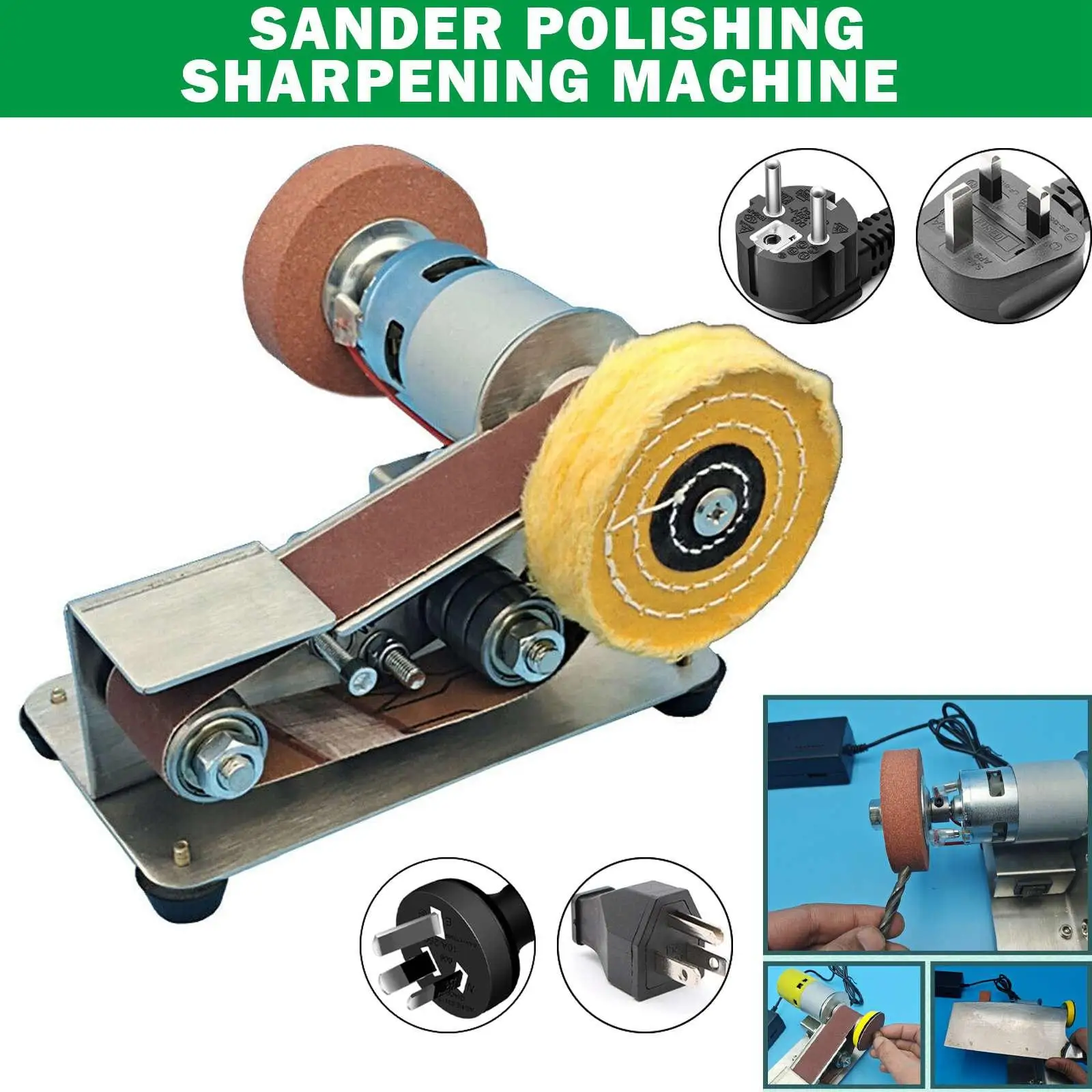

100-240V Multifunctional Electric Belt Sander Polishers DIY Polishing Sharpening Machine Knife Sharpener Polisher Tools