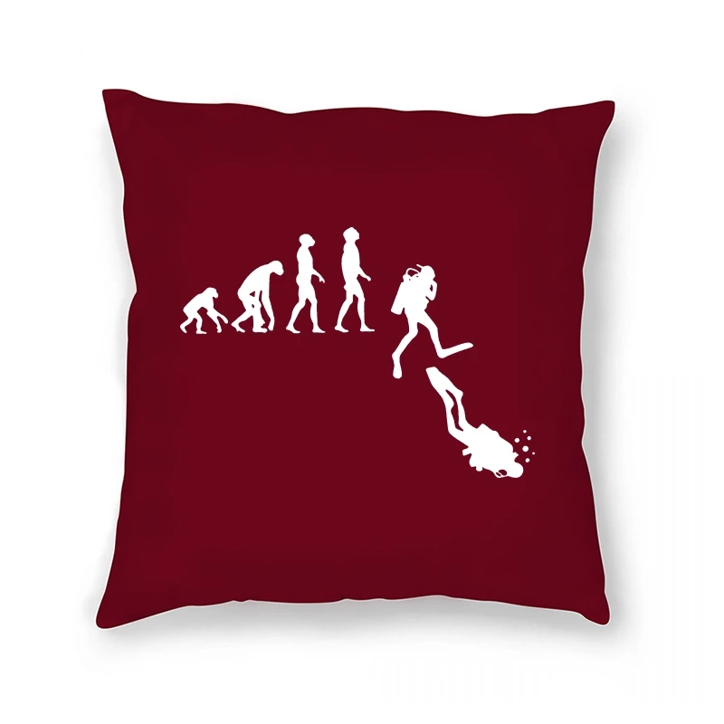 

Diving Evolution Pillow Case Funny Diver High Street Camiseta Basic