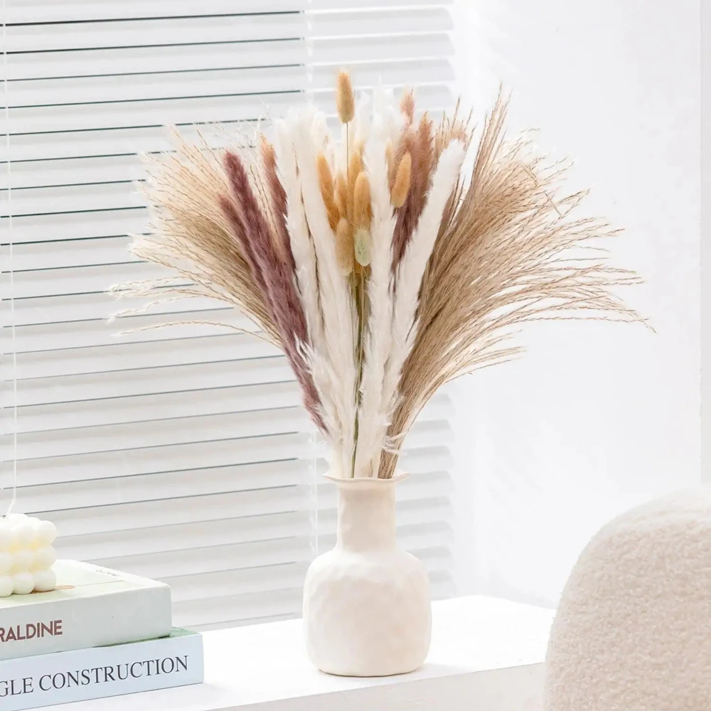 

Natural Pampas Grass Decor 80 Pcs Real Pampas Grass Room Decor Boho Decorations for Home Pampas Grass for Wedding Decor