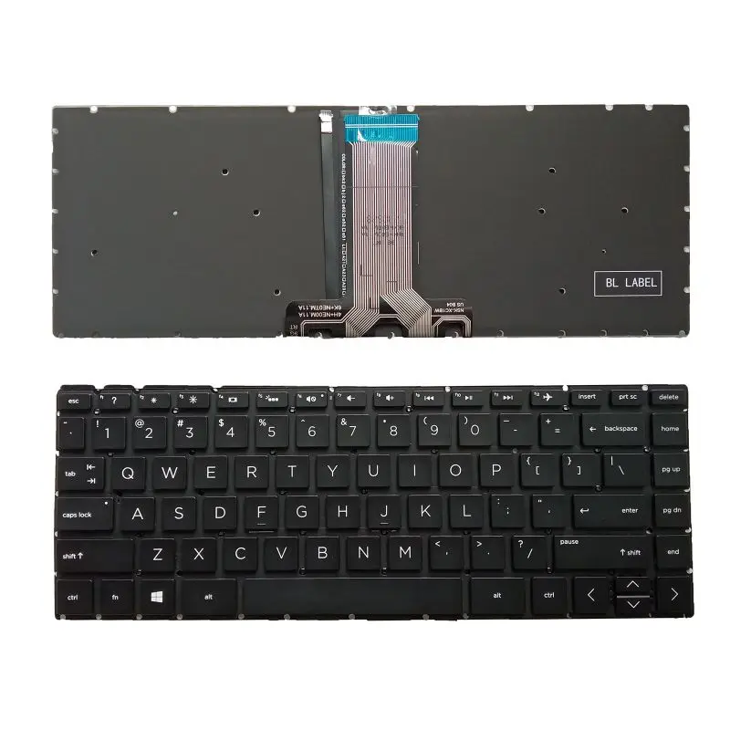 

Laptop keyboard backlight for HP 14s-cr 14-cf 14-dk 14-dp 14s-dp black keyboard tpn-i135 1135 I130