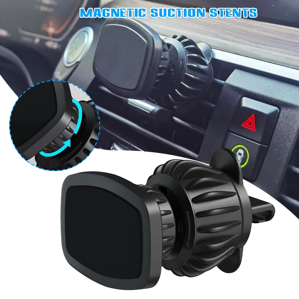 

New Strong Magnetic Phone Holder for Car Vent Hands-Free Universal Cell Phone Stand Hook Clip Mount 6 Magnets Compact Size
