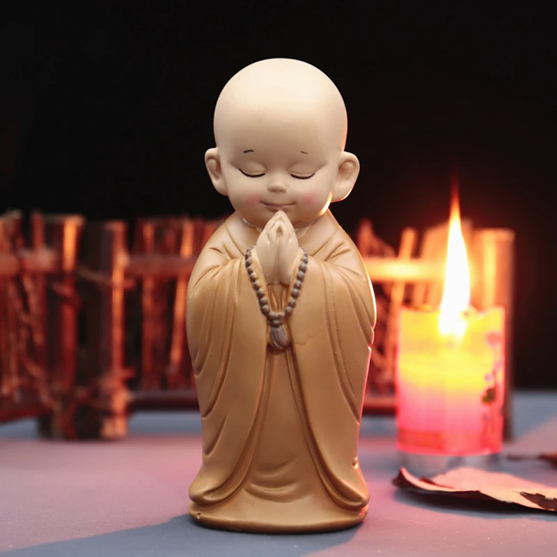 

Buddhist Small Monk Statues Figurine Sculpture Handmade Car Home Decoration Gift Statue Mini Buddha Statue Little Monk Sculpture