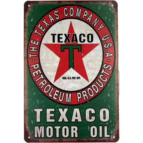 1p Texaco винтажная жестяная вывеска с моторным маслом классическая реклама декор в