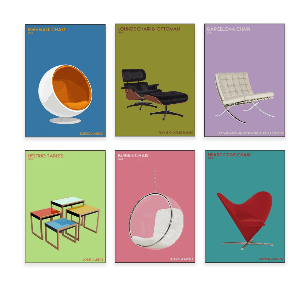 Печать на холсте Barcelona chair Jack York