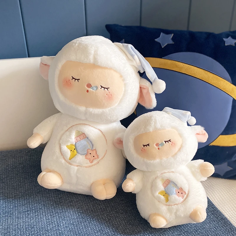 

Sheep Plush Toy Soft Stuffed Accompanying the sleeping sheep Animal Dolls Sleep Pillow Home Decor for kids birthday present