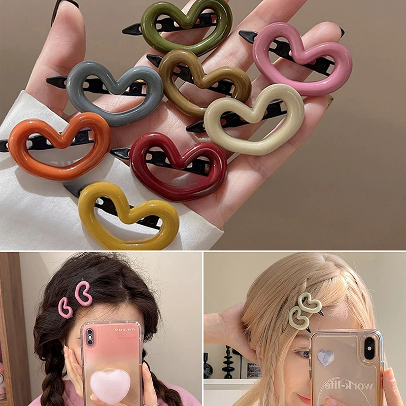 

Модные заколки для волос 5 шт., милые крутые заколки для волос для девочек, заколки для волос в форме сердца, боковые заколки для волос, женские и детские аксессуары для волос