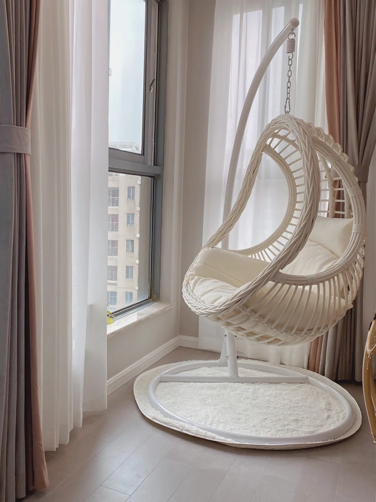 

Hanging basket chair indoor swing chair bedroom girl lazy online celebrity rattan chair balcony living room cradle chair