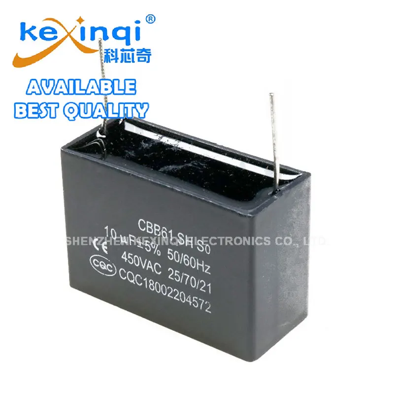 Фото Конденсатор CBB61 450В 1мкФ 1.2мкФ 1.5мкФ 1.8мкФ 2мкФ 2.5мкФ 3мкФ 3.5мкФ 4мкФ 4.5мкФ 5мкФ 6мкФ 10мкФ 450В 2-контактный №5