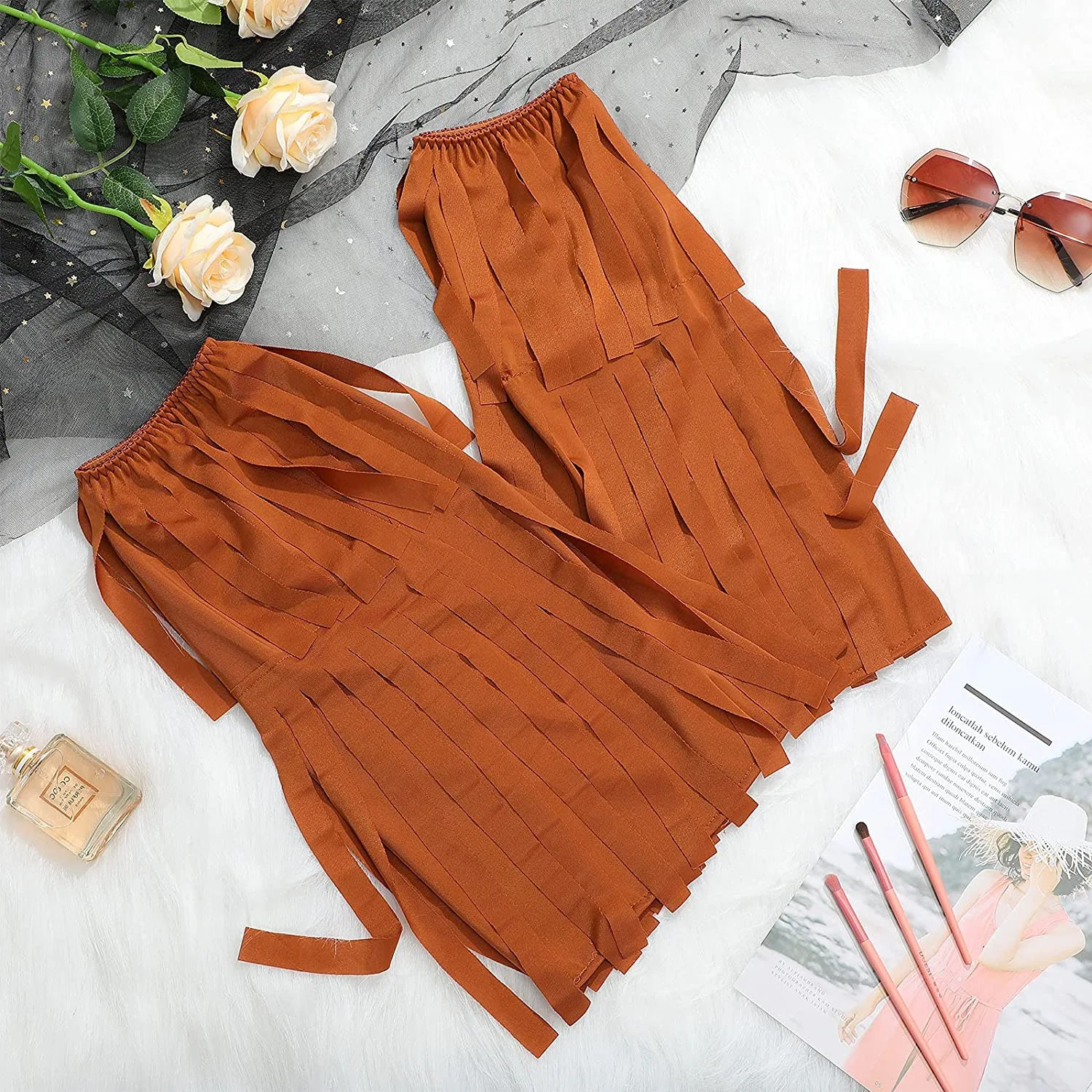 Коричневый ретро-рок хиппи чехол для ботинок с бахромой 80-х годов музыкальный