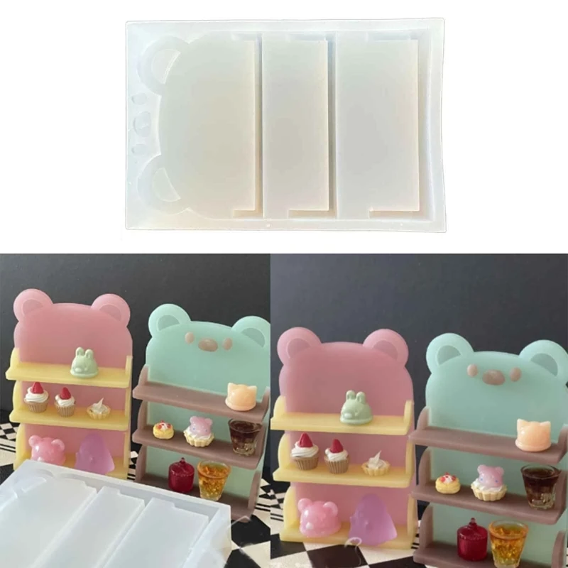 

4XBF Bear Shaped Display Tray Silicone Mold Table Ornament Mold Craft Making Supplies
