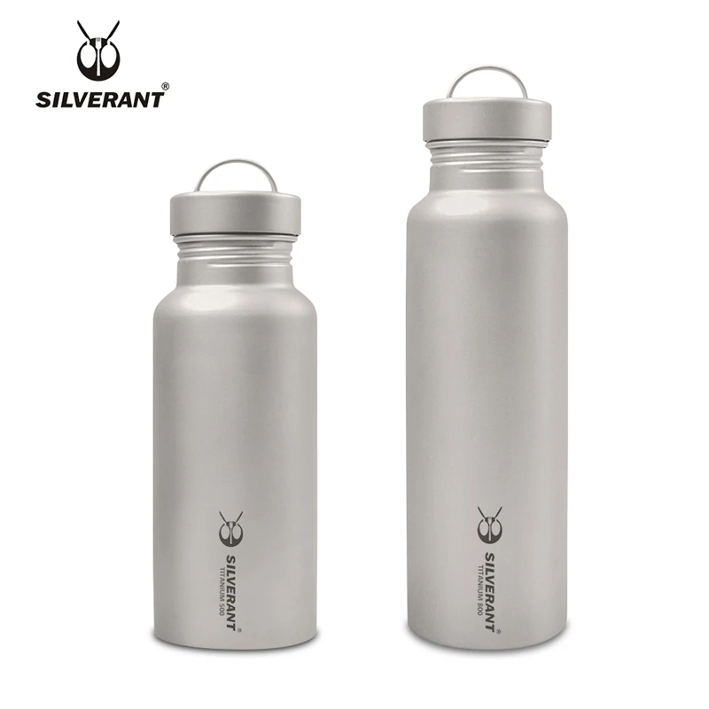 Pure Titanium Water Coffee Tea Bottles Flasks Portable Outdoor Camping Travel Gear EDC Tools 500ml & 800ml