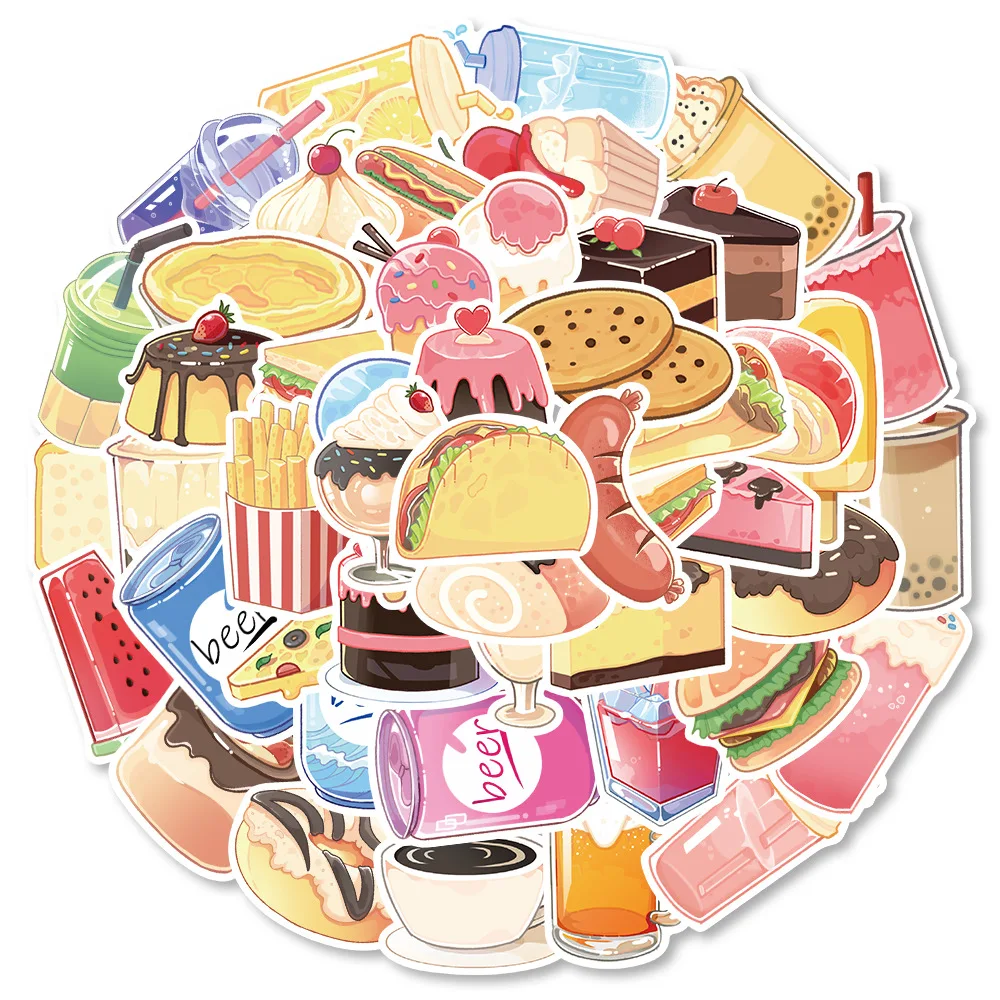 

Новинка 2023, милый мультяшный напиток, десерт, стильная чашка для воды, декоративная наклейка для телефона, школьные и офисные принадлежности