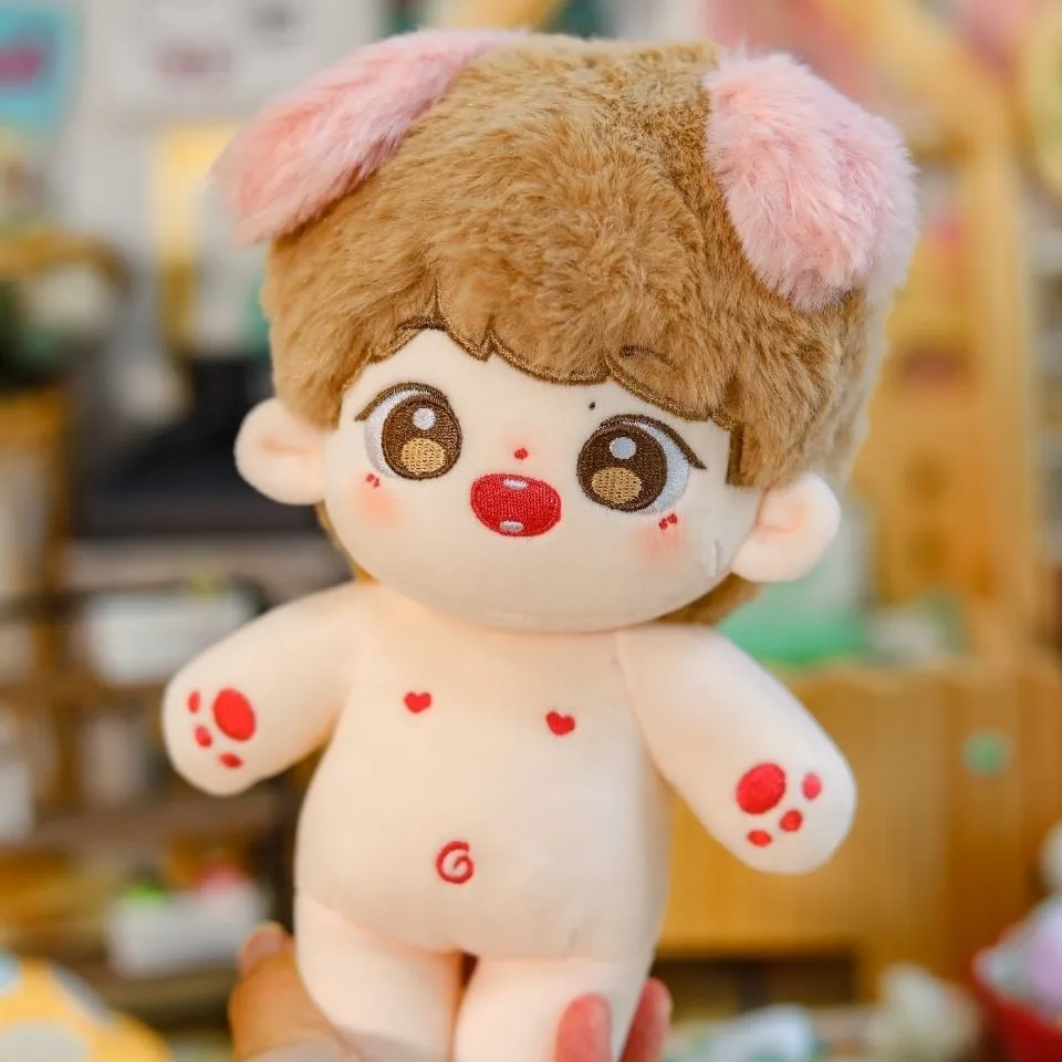 

NEW cat ears Plush 20cm Korea Idol Sean Xiao YiBo Doll Clothes Stray Kids Stuffed Animal Cute Cartoon Girl family Toys Gift