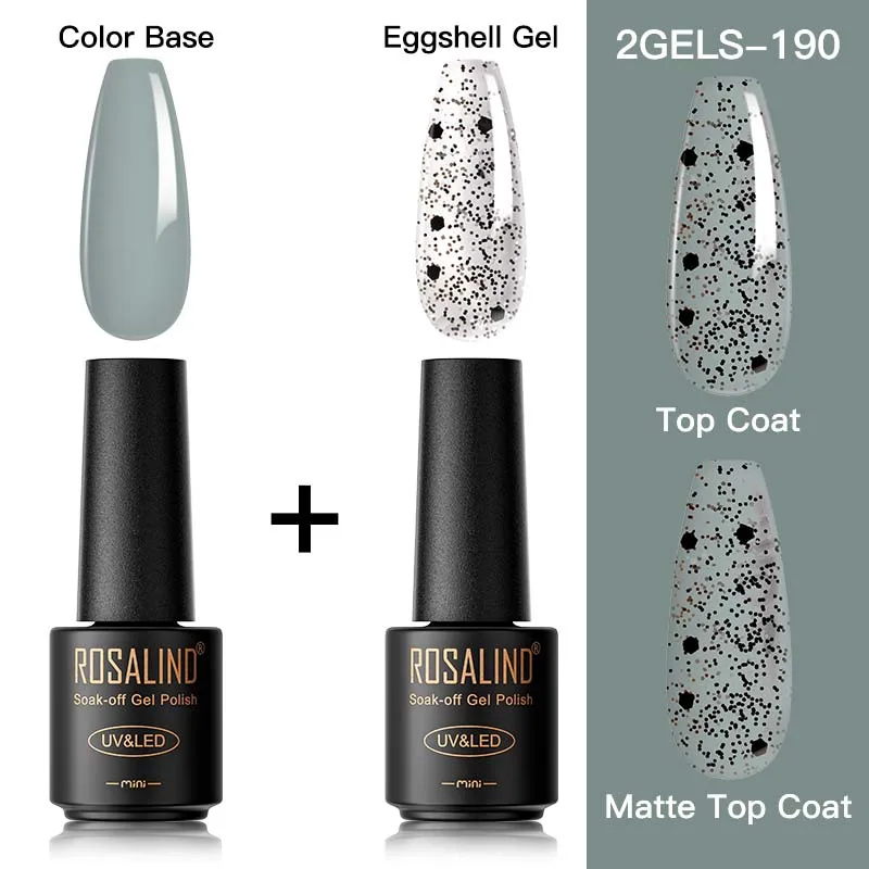 Набор мини-гель-лаков для ногтей ROSALIND 2 шт. набор гелей в виде яиц Полупостоянный