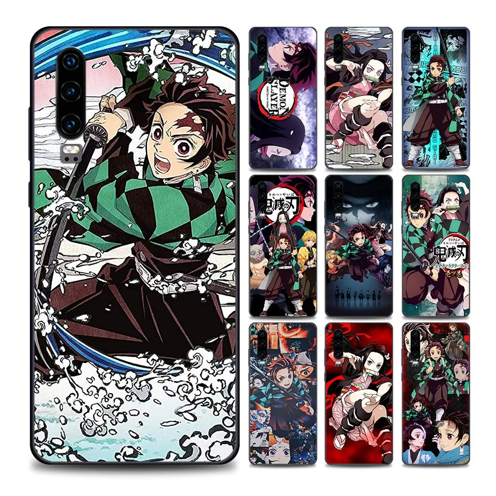 

Japan Anime Demon Slayer Phone Case for Huawei P10 Lite P20 Pro P30 Pro P40 Lite P50 Pro Plus P Smart Z Soft Silicone