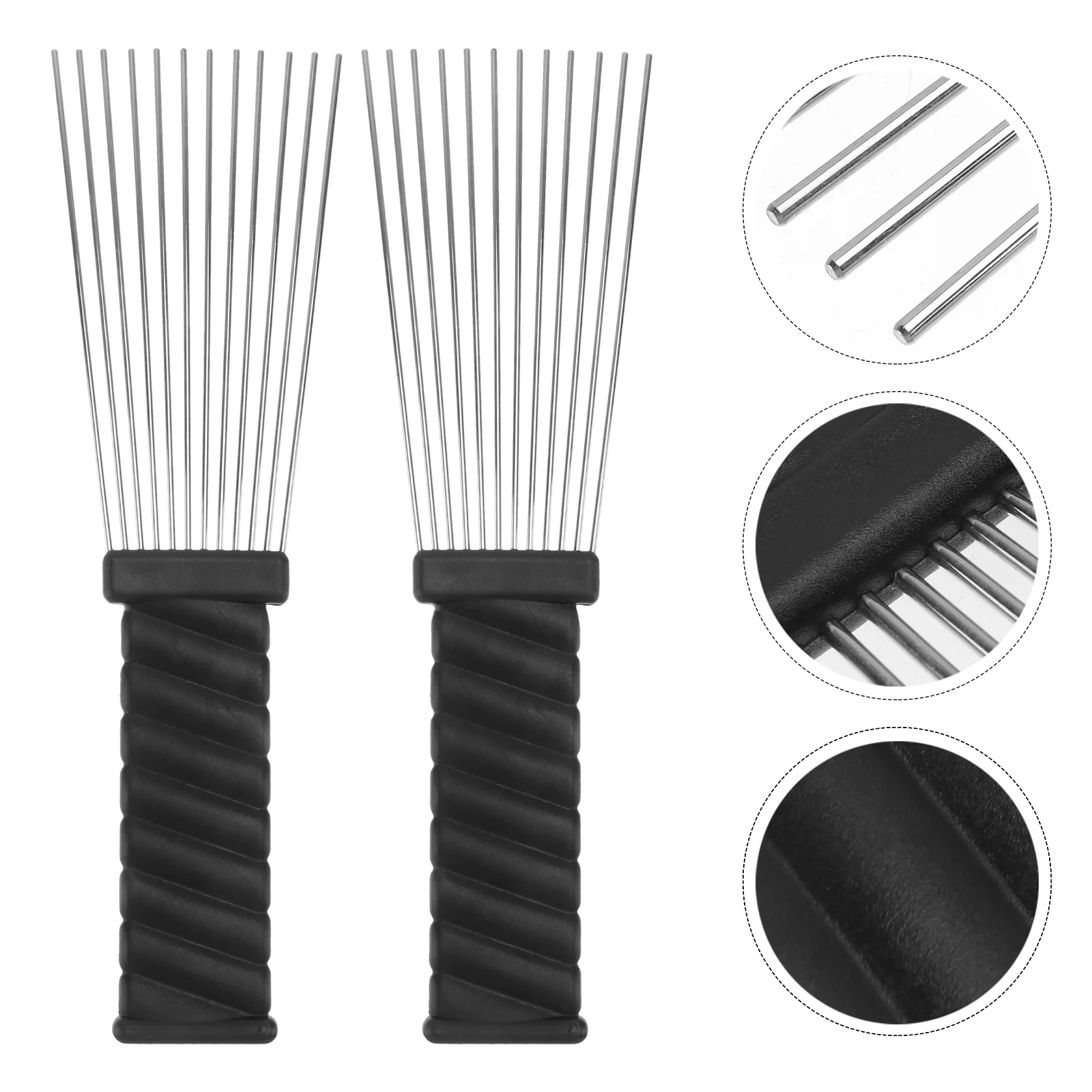 

2Pcs Afro Comb Metal Hair Pick Metal African American Hair Comb Hairdressing Styling Tool for Curly Hair